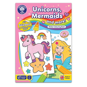 Picture of Carte de colorat cu activitati in limba engleza si abtibilduri Unicorni, Sirene si Altele UNICORNS, MERMAIDS AND MORE